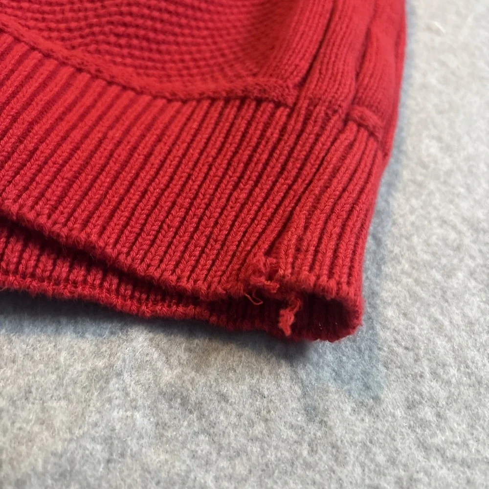 Vintage‎ Red Cable Knit Golf Sweater Men's M Sweater Collection By Van Heusen